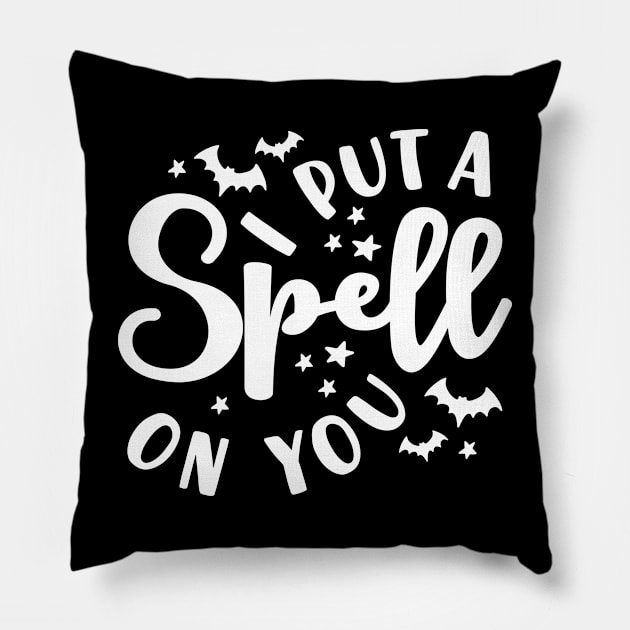 I Put A Spell On You Halloween Fall Cute Pillow by GlimmerDesigns