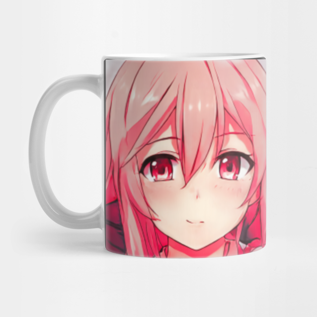 Cute Cartoon Anime Girl With Pink Hair Anime Girl Face Mug Teepublic Au