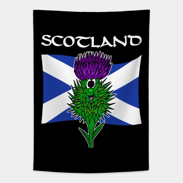 Scottish Thistle Scotland Flag St Andrews Day Tapestry by doodlerob