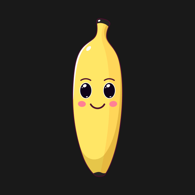 Cute Kawaii Banana, Cartoon Fruit. by DmitryMayer