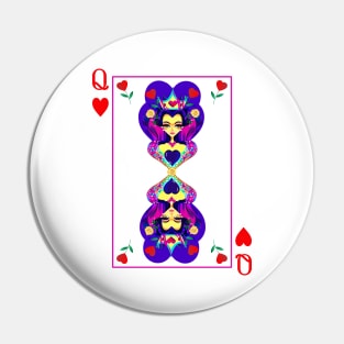 Queen of Hearts Playing Card Pin