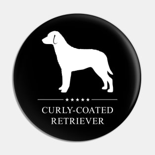 Curly-Coated Retriever Dog White Silhouette Pin