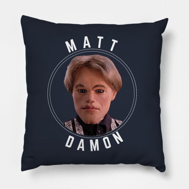 Matt Damon Pillow by BodinStreet