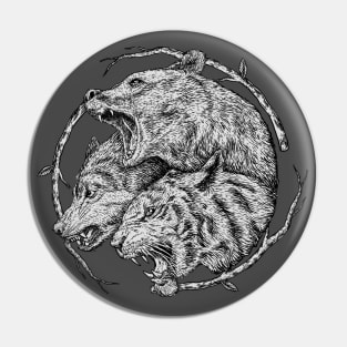 Bear, Tiger, Wolf (three Musketeers) Pin