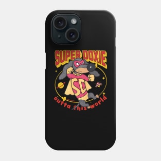 Cute and Funny Super Doxie Dachshund Outta This World Phone Case