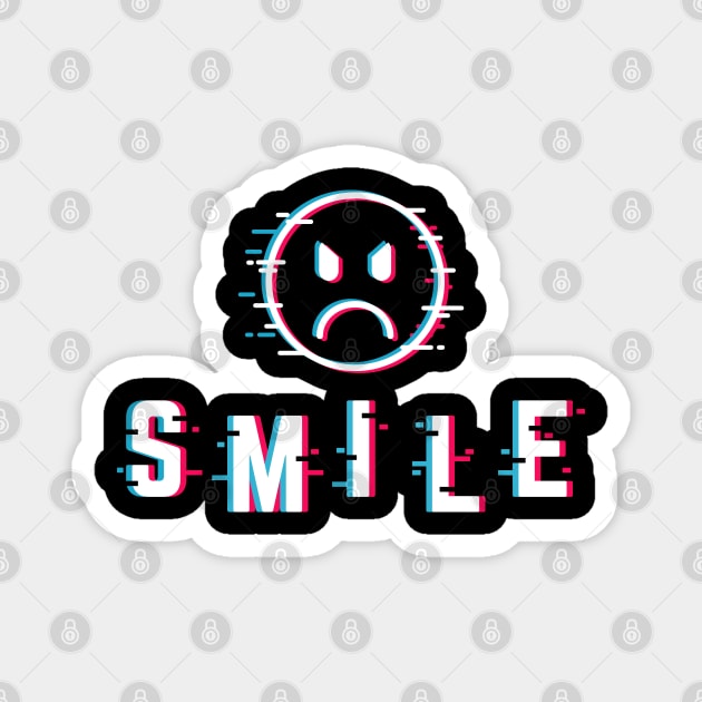 Smile glitched Magnet by Hmus