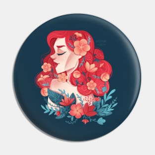 Redhead Spring girl Pin