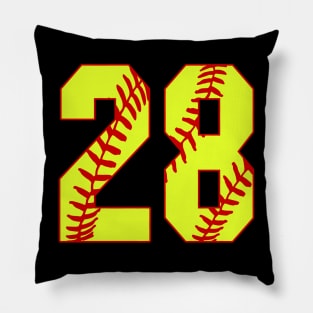 Fastpitch Softball Number 28 #28 Softball Shirt Jersey Uniform Favorite Player Biggest Fan Pillow
