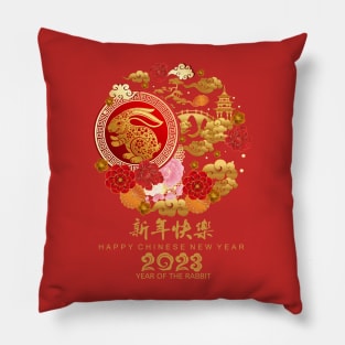 Happy Chinese New Year 2023 Year Of The Rabbit Women Men Kid Pillow