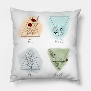 The Four Elements: Fire, Water, Air and Earth Pillow