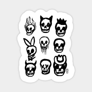 9 Skulls Magnet