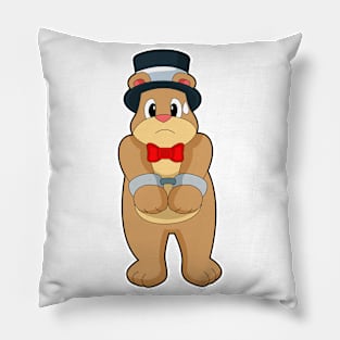 Bear Groom Handcuffs Wedding Pillow