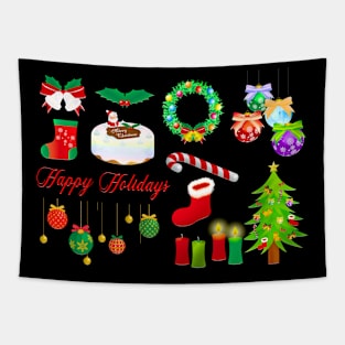 Merry Christmas & Happy Holiday Tapestry