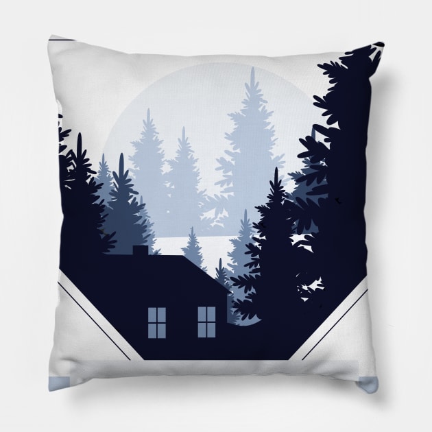 Blue Diamond Homestead Pillow by Briajanu