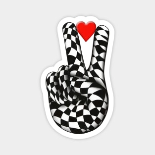 Peace and love sign in Op-Art style Magnet