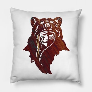 bear and indian Pillow