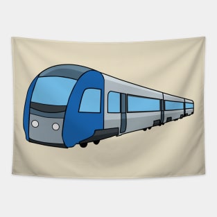 Electric train cartoon illustration Tapestry