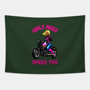 Girls Need Speed Too Design Tapestry