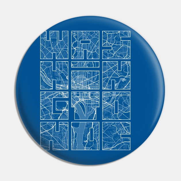 Washington DC, United States City Map Typography - Blueprint Pin by deMAP Studio