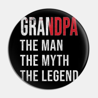 Grand Father Maltese Grandpa The Man The Myth The Legend - Gift for Maltese Dad With Roots From  Malta Pin