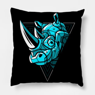 Cyber Rhino Punk Pillow