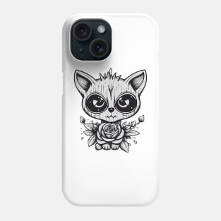 Angry flower raccoon Phone Case