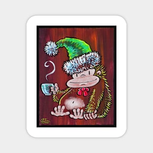 Hot Cocoa Elf Ape Magnet