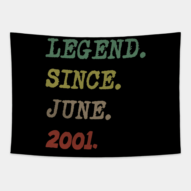 Legend Since JUNE 2001 18th Birthday Gift 18 Yrs Old T / Shirt Straight Outta 2001 18 Year Old 18th Birthday Gift T-Shirt Tapestry by Trendy_Designs