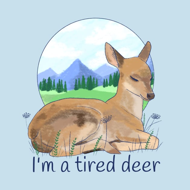 Cute sleepy deer by Mayarart