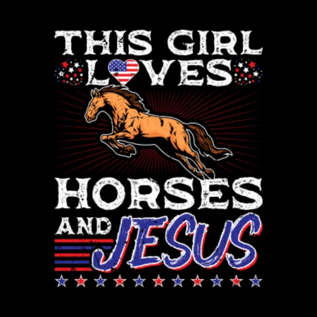 This Girl Loves Horses Jesus 4th Of July by Humbas Fun Shirts