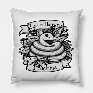 I'm a Hugging Machine Greyscale Pillow