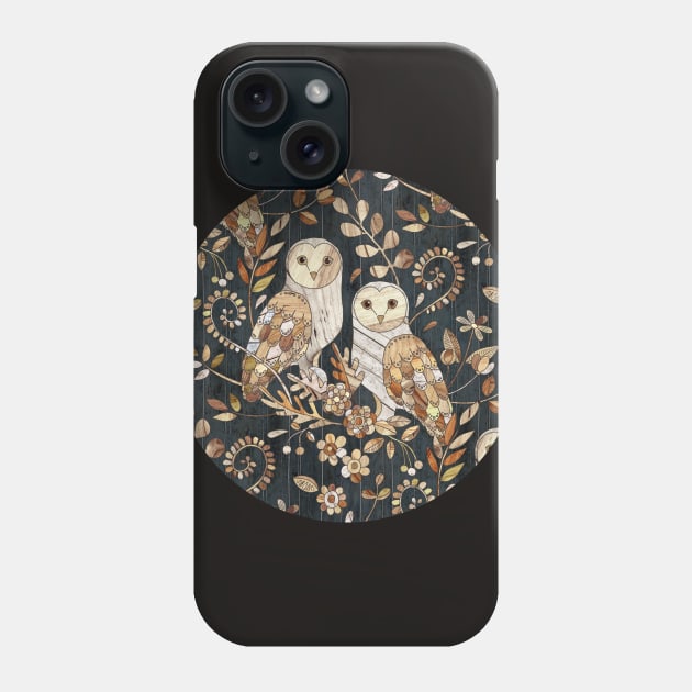 Wooden Wonderland Barn Owl Collage Phone Case by micklyn