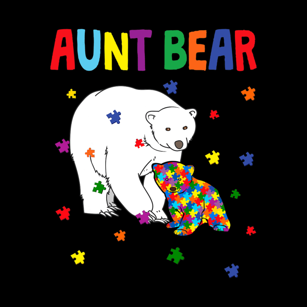 Cute Aunt Bear Autism Awareness Month Familys by hony.white