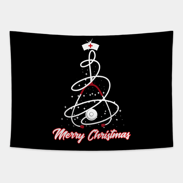 Merry Christmas Nurse  Yuletide Practitioners Cute Tapestry by Saboia Alves