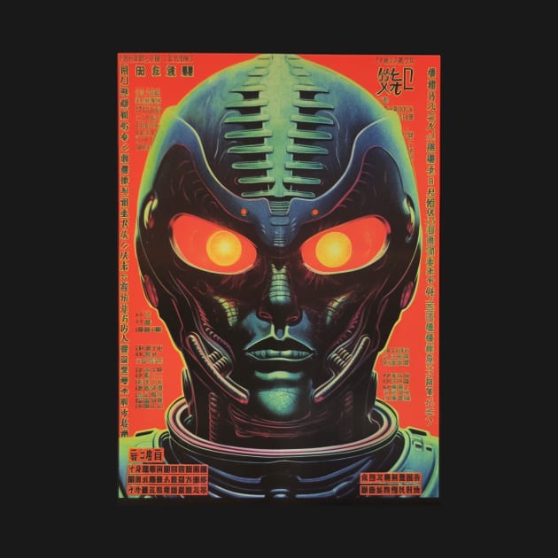 Vintage Japanese Retro Sci-Fi Alien Man Art Graphic - Nostalgic Extraterrestrial Aesthetics by Soulphur Media