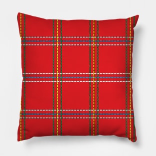 Christmas, checkered, plaid, tartan pattern Pillow