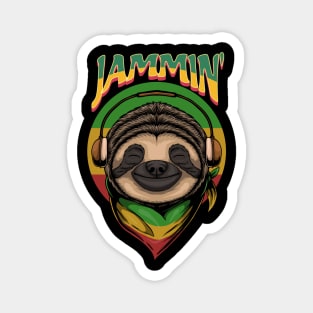 Reggae Sloth with Headphones – Jammin' Magnet