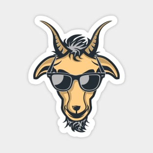 Goat with Glasses - Grey Drawing Illustrattion Magnet