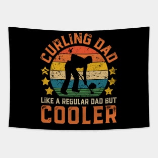 Curling Dad Funny Vintage Curling Father's Day Gift Tapestry