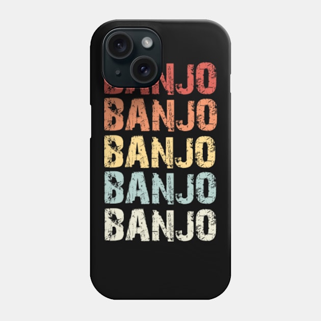 Retro Banjo Design Phone Case by LetsBeginDesigns