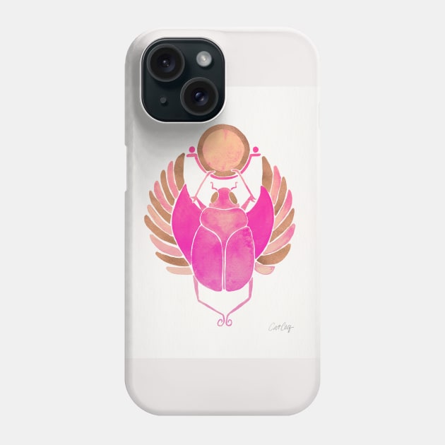 rose gold pink scarab Phone Case by CatCoq