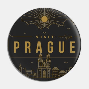 Prague Minimal Lineal Poster Pin