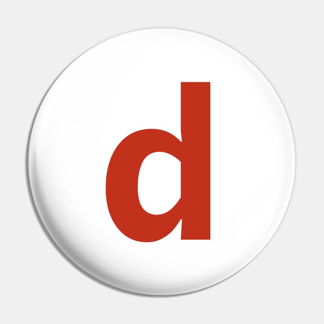 Letter d in Red Text Minimal Typography Pin by ellenhenryart