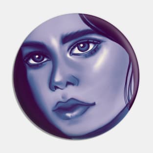 Beautiful Purple Girl painting Pin