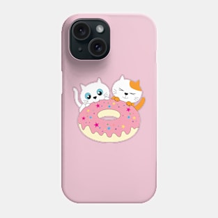 cat eating donuts Phone Case