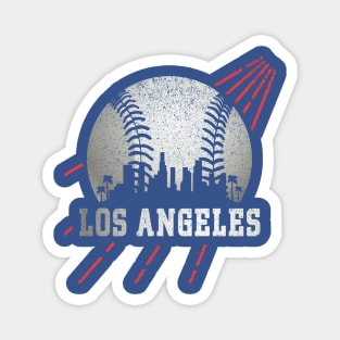 Los Angeles LA City Skyline Baseball Vintage Gameday Dodger Magnet