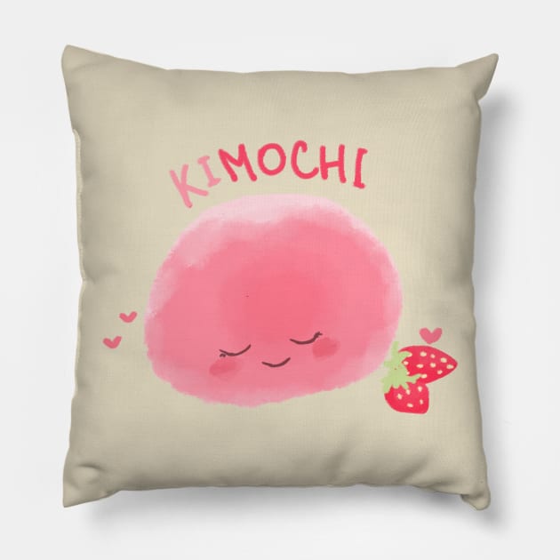 Japanese sweets mochi - kiMOCHI Pillow by Evedashy