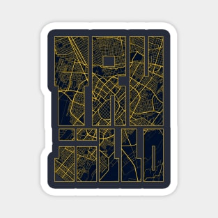 Trujillo, Peru City Map Typography - Gold Art Deco Magnet