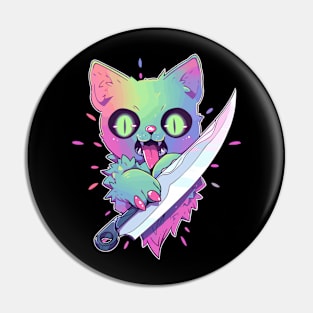 Cute Zombie Cat Party EDM Festival Rave Pin