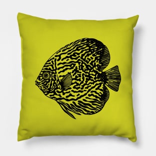 Pompadour or Discus Fish - aquarists fish design Pillow